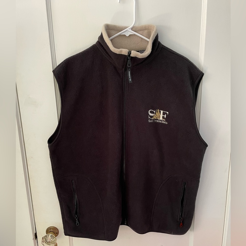 Vintage black fleece vest